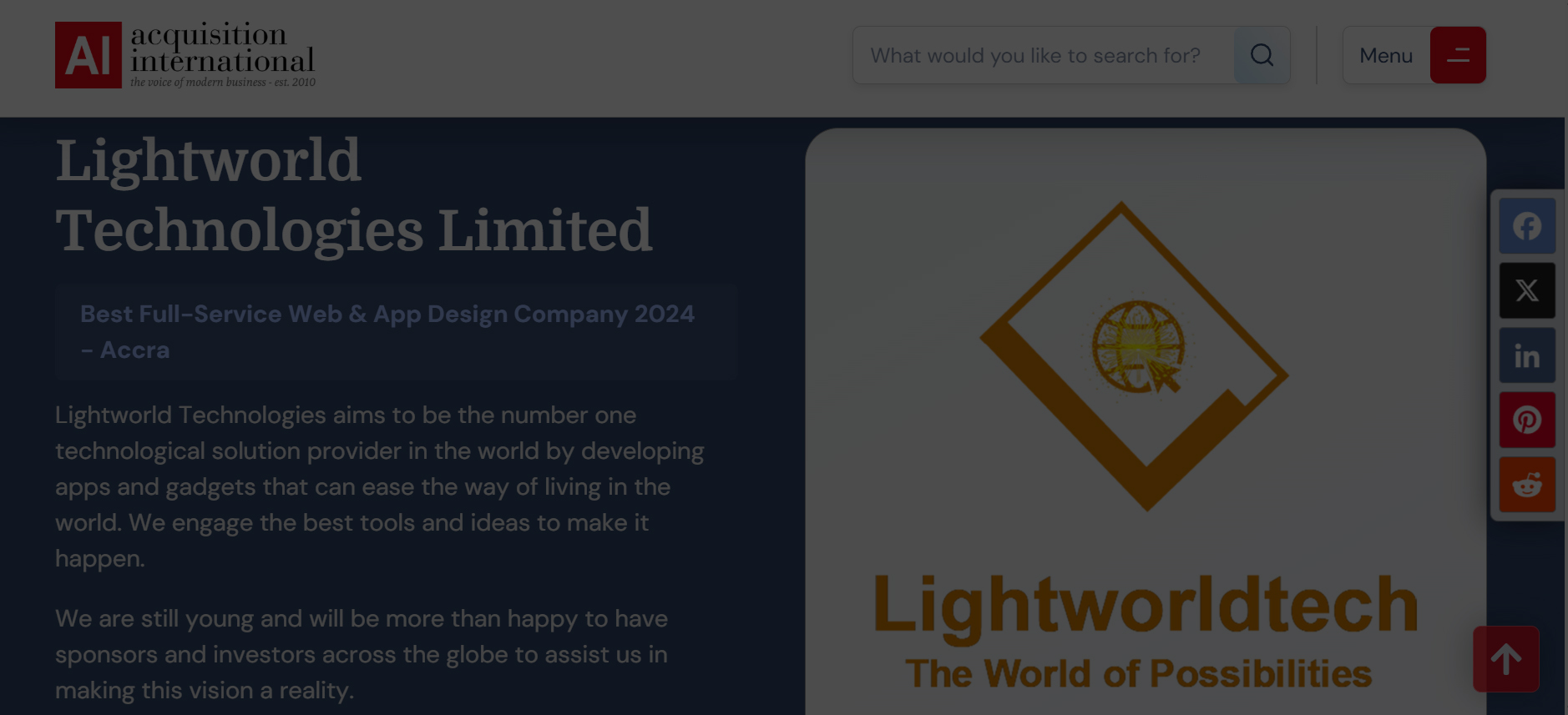 2024 Winner Business Excellence Awards - Lightworld Technologies Limited 2